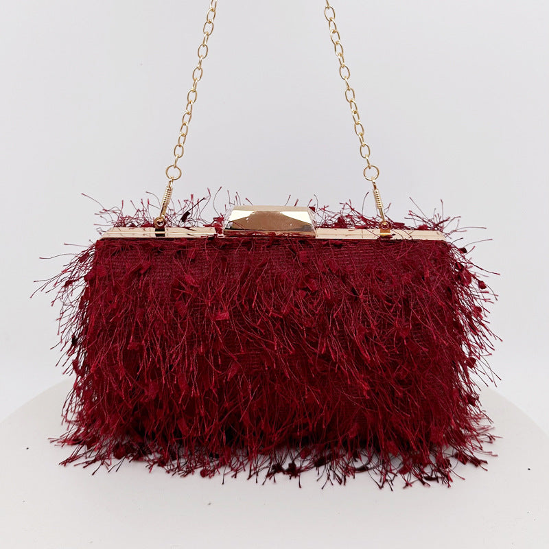 Wholesale Tassel Banquet Evening Dress Black Chaozhou Handmade Handbag